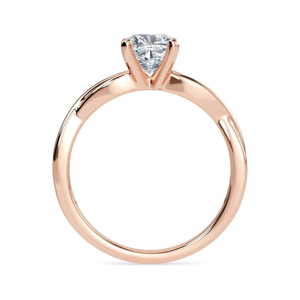 Infinity Moissanite Women Ring Cushion Cut Sterling Silver Rose Gold Plated Ring - Image 2 of 4