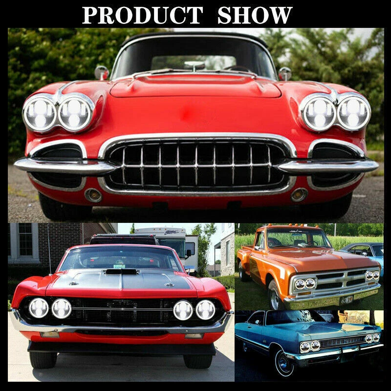 4 peças 5-3/4" 5,75" polegadas farol de LED HI/LO feixe para Toyota Pickup 1975-1978 - Imagem 4 de 4