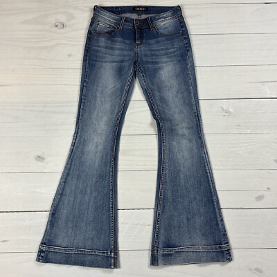 Grace in La Jeans Women's 26 Blue Denim Flare Leg Casual Medium Wash Mid Rise