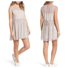 Madewell Dress XXS Pink Blue Floral Tie Back Dress Oversized Cottagecoe Babydoll