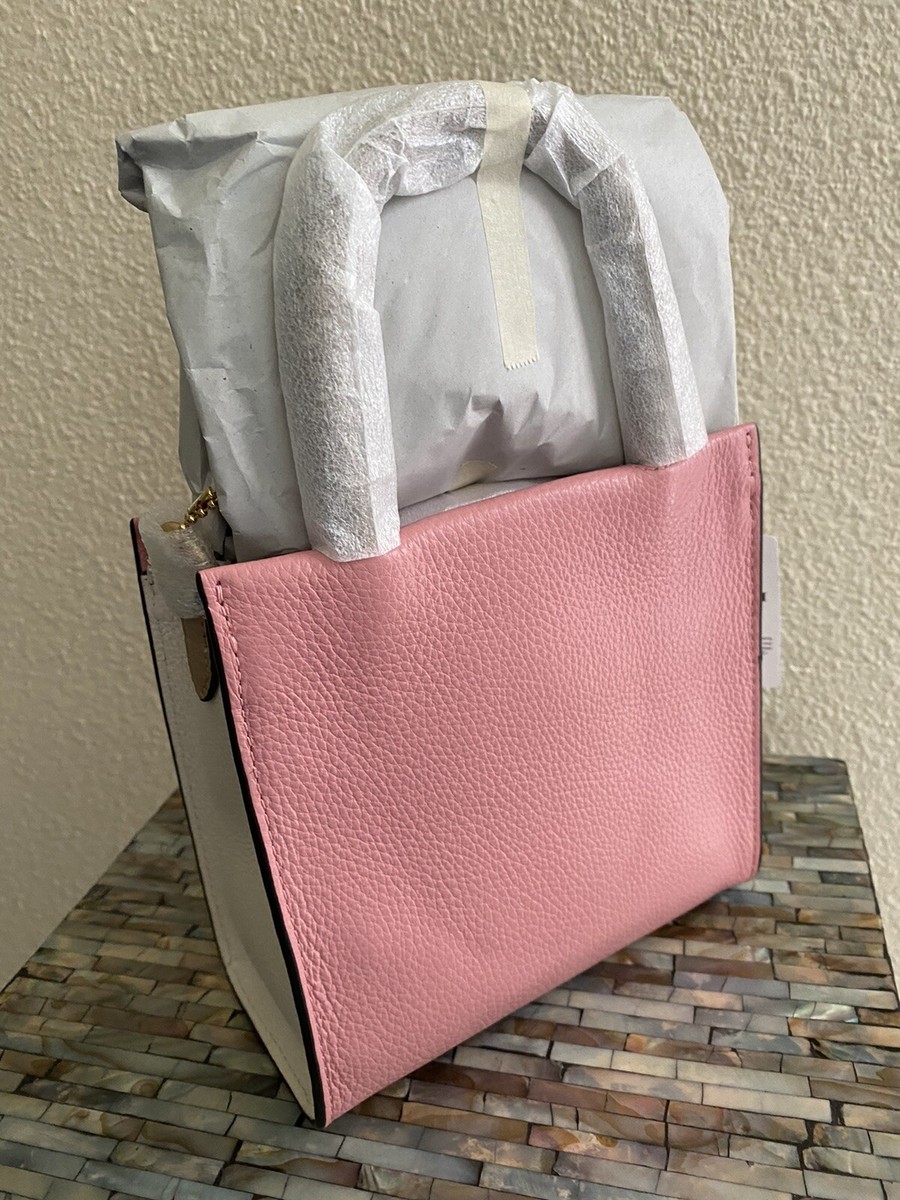Coach pebble leather Mini Cally Crossbody In Colorblock Im/Taupe