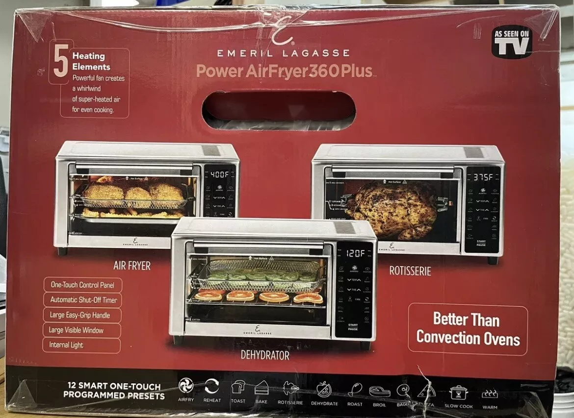 Emeril Lagasse Power Airfryer 360 Plus, 1500 Watts Toaster Oven, Stainless Steel