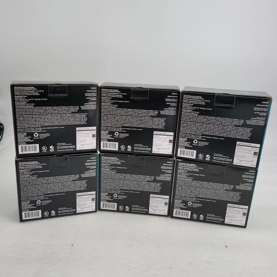 6 Pack of 2 led EcoSmart A19 Soft White Thinner Filament Clear LED 40W - 3130 - Image 3 of 4