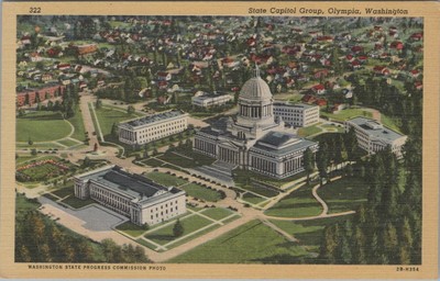 State Capitol Group Olympia Washington Capitol Bldg Linen Vintage Post Card