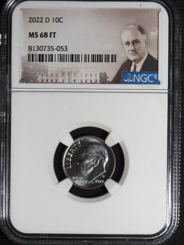 2022-D NGC Graded MS68 FT (Full Torch) Roosevelt Dime #053