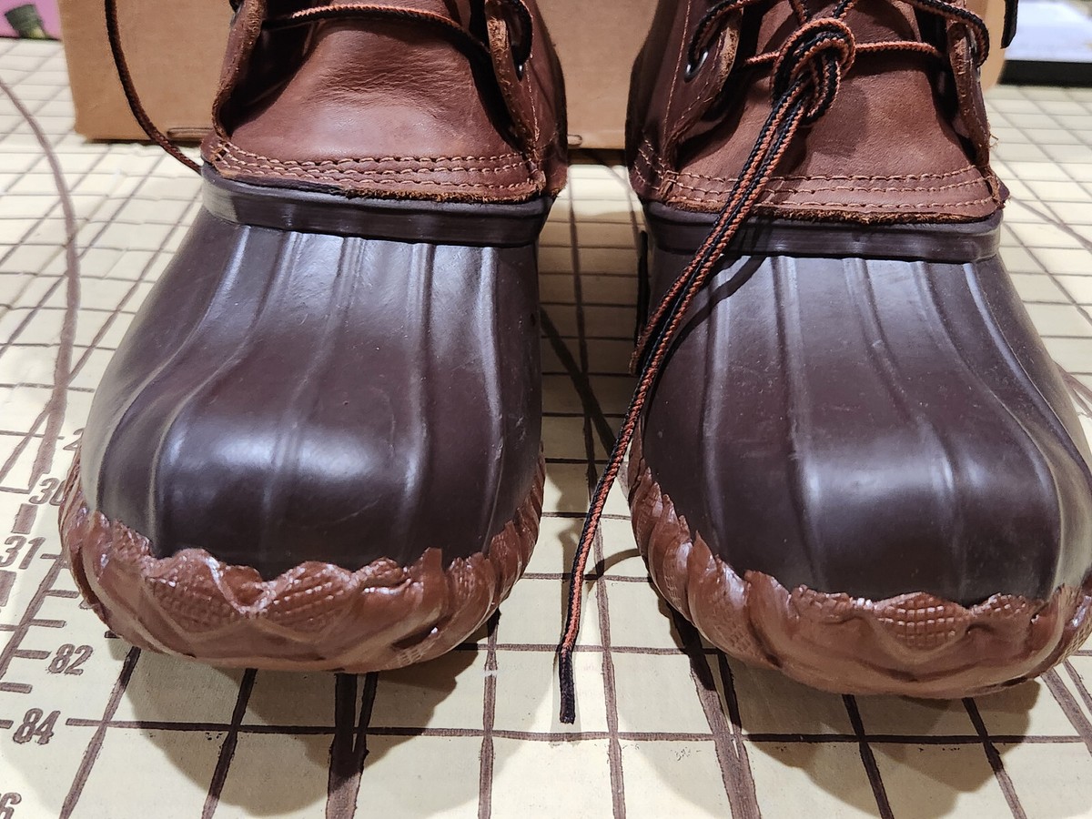 Kenetrek Rubber Leather Brown Steel Shank Lace up Duck Boots 