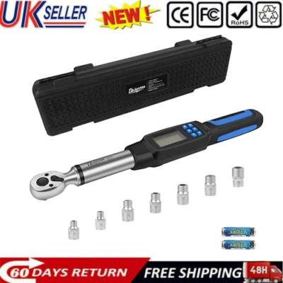 DEJUNPOOL Calibrated Digital Torque Wrench 3/8" 1/4" Drive Reversible Adjustable 3-60NM