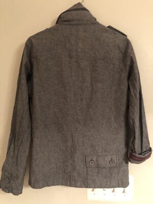 Kane & Unke Size S Gray Cotton Plaid Lined Button Up Kane & Unke Size S Gray Cotton Plaid Lined Button Up