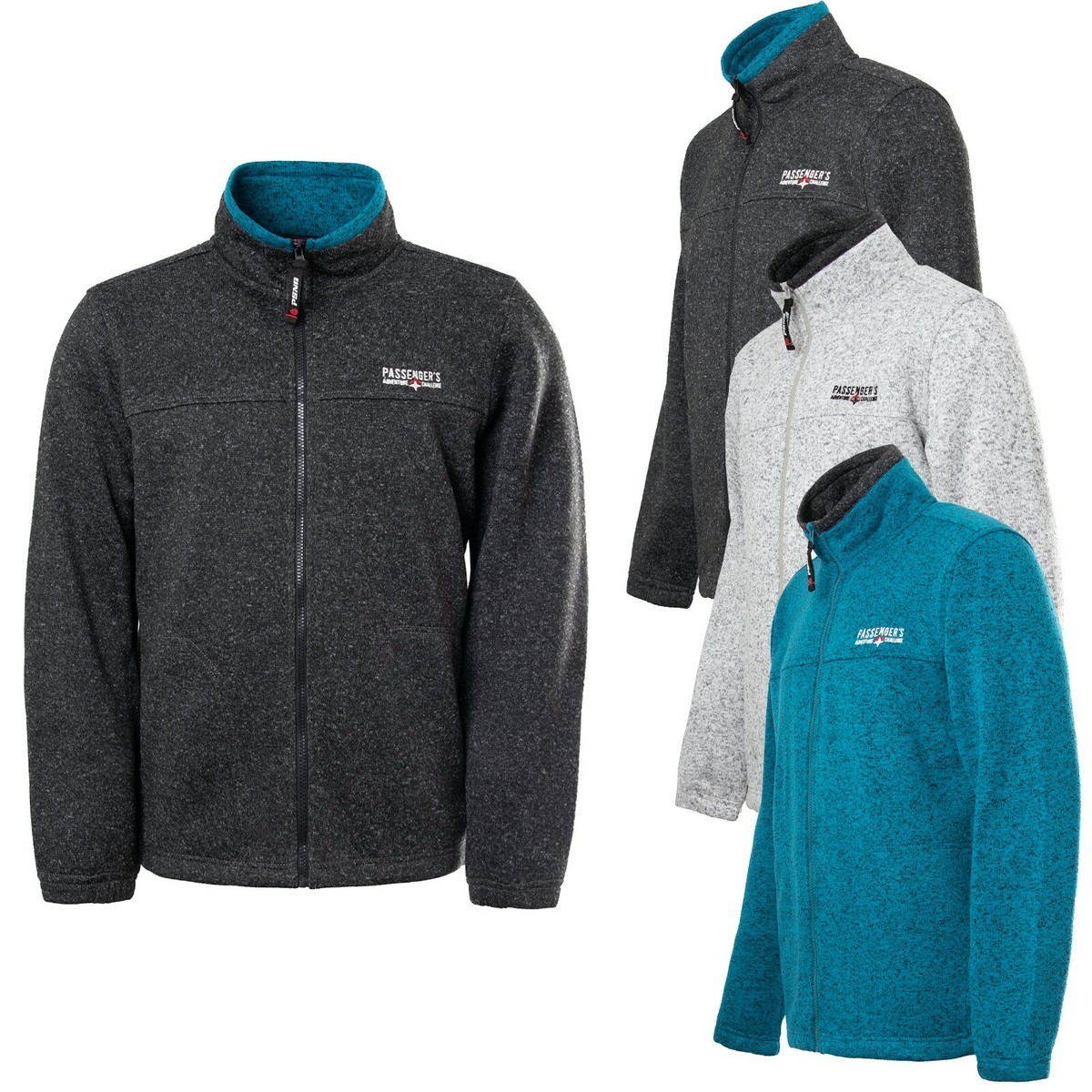 Mens Fleece Jacket Full Zip Up Passenger's Heavy Hiking Anti Pill Cardigan  Work