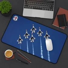Thunderbirds USAF Premium Desk Mat Mouse Pad - 3 Sizes - Stitched Edges