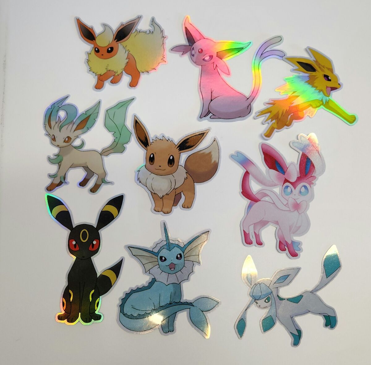 Shiny Eevee Evolution Pokemon Stickers 