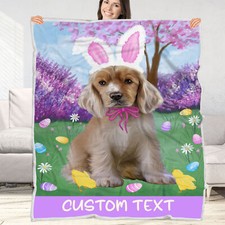 Cocker Spaniel Dog Blanket Personalized Throw Woven Fleece Sherpa Designs NWT