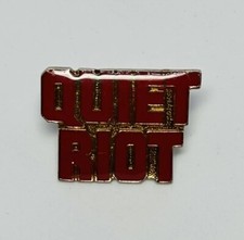 Quiet Riot Vintage Hat Lapel Pin Heavy Metal Rock Band Red Gold Tone Enamel