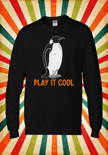 Play It Cool Penguin Funny Cool Men Women Unisex Top Hoodie Sweatshirt 2914 - Picture 3 of 4