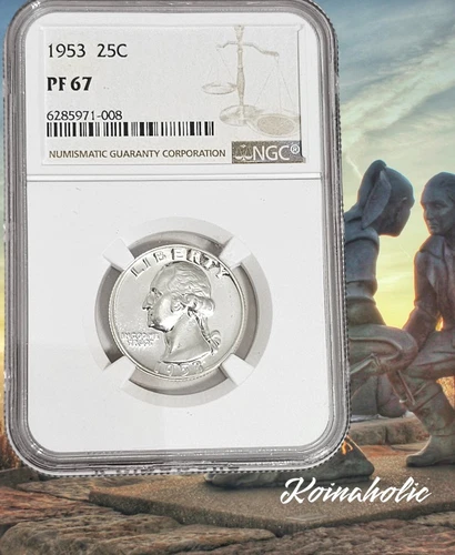 1953 SILVER Proof Washington Quarter 25c NGC PF67, LUSTEROUS With Eye Appeal 