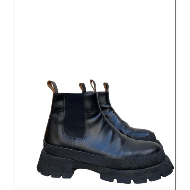 Jil Sander 2020 Black Chelsea Boots Vibram Lug sole Size 40 / Men US 7