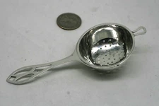 Vintage Webster Sterling Silver Tea Strainer w/ Pierced Handle L1