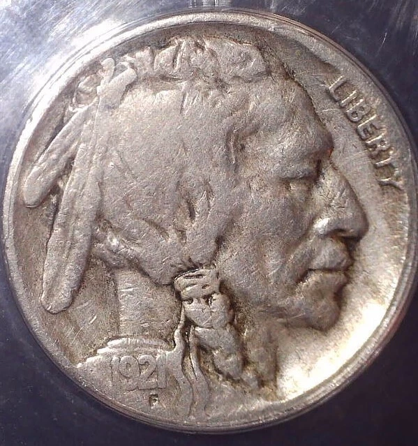 1921-S Buffalo Nickel, ANACS VG10, Semi Key Date, Rare Two-Feather. FS-401 - Image 2 of 3
