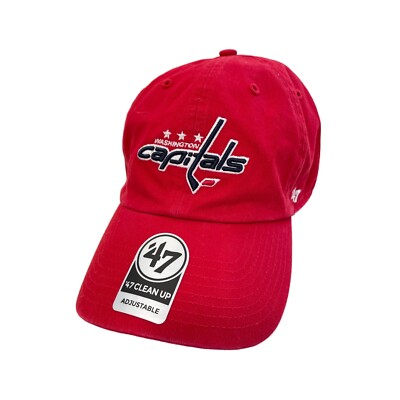 47 Brand Washington Capitals Clean Up Baseball Hat OSFA Adjustable Red  Field NEW