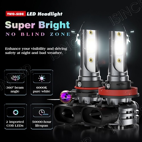 4x 9005 H11 LED Headlight Combo High Low Beam Bulbs Kit Super White Bright Lamps - Picture 5 of 16