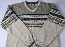 Vintage Fieldmaster Knitted Sweater Fairs Isle Made in USA Grandpa Core Size M