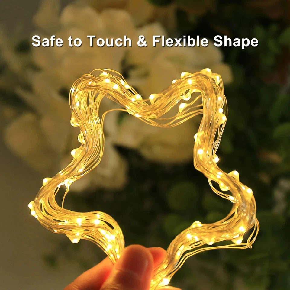 LED String Lights Plug in Fairy Lights Waterproof Copper String Lights Switch - Image 2 of 4