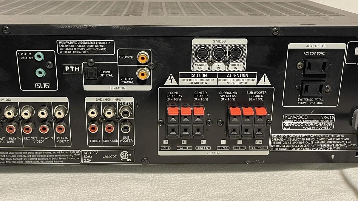 Kenwood AV Surround Receiver VR-616 Coaxial Digital Optical 100