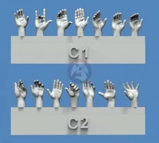 Royal Model 1/35 Assorted Hands Set No.3 (7 Left & 7 Right, different poses) 841