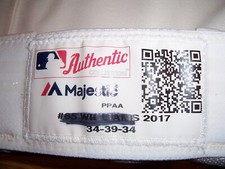 NICK WILLIAMS (Phillies *Rookie*) (34-39-34) #65 2017 Game Used/Worn CREAM PANTS