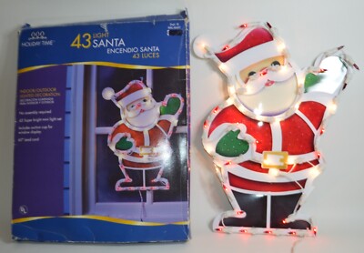 Vintage Impact Plastics Santa Claus Window Lighted Sculpture Christmas Y2K VTG