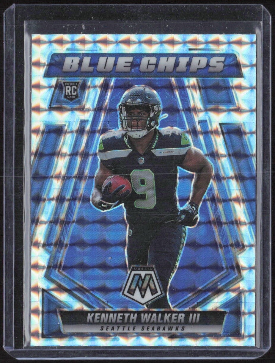 2022 Panini Mosaic #BC-13 Kenneth Walker III Blue Chips Silver Rookie