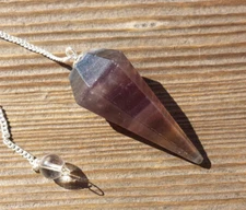 NATURAL FLUORITE STONE GEMSTONE FACETED PENDULUM
