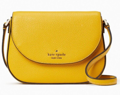 Kate Spade Leila Mini Flap Crossbody Sunflower Yellow Leather WLR00396 NWT $239