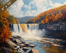 Cumberland Falls in Kentucky oil painting 8x10 Print