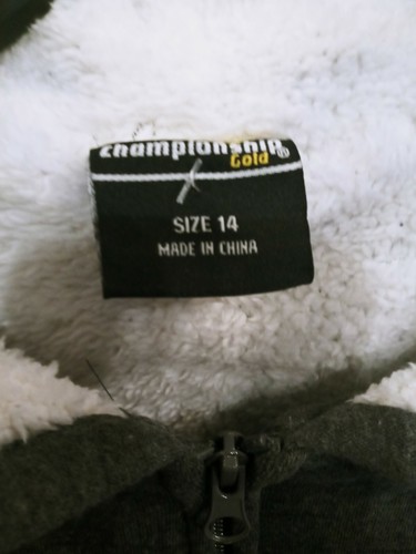 Champion Gold (Dark Gray) Zipper Hoodie Size 14 - Picture 3 of 6