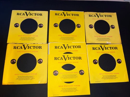 Lot of 7 Original RCA Victor Yellow Gold Standard 45 Company Sleeves ELVIS