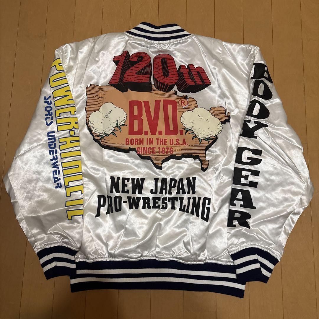新日本プロレス BVDジャンパー スカジャン 1990 Lサイズ 未使用品 NJPW BVD Sukajan Jacket 1990 Unused Pro Wrestling Japan