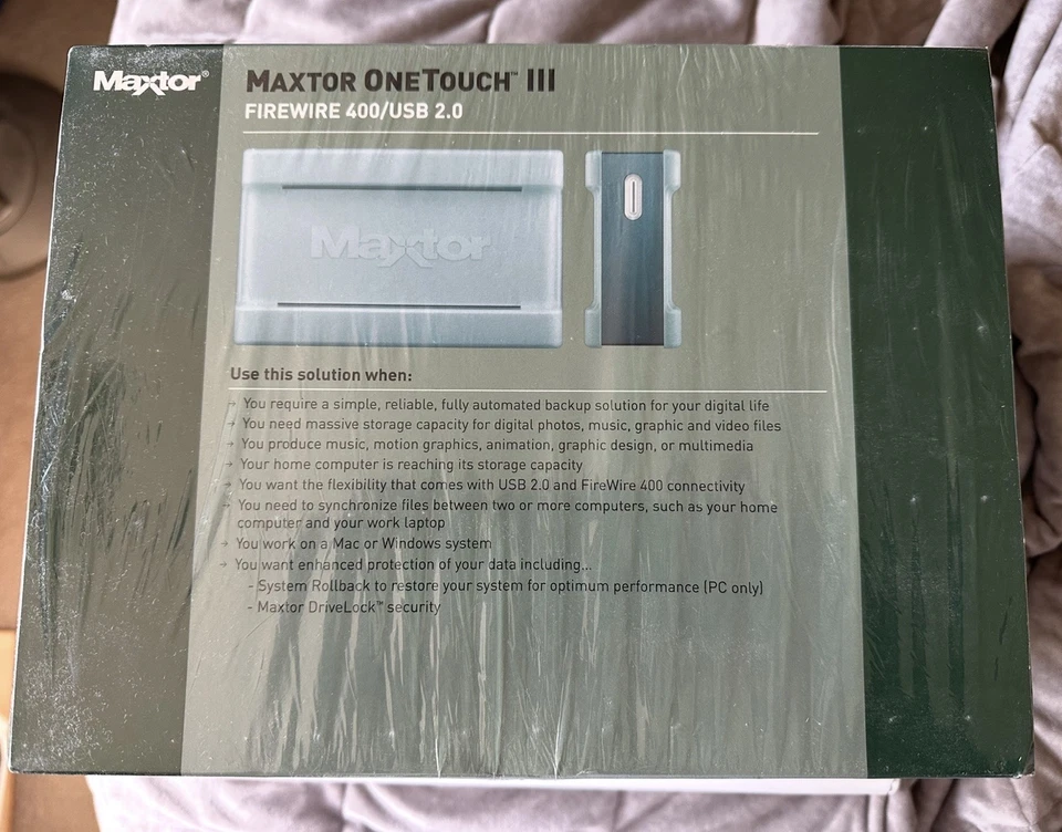 Maxtor Seagate OneTouch III - 300GB External USB 2.0/Firewire 400 Hard Drive NEW - Image 3 of 4