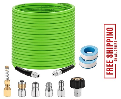 #ad Pressure Washer Sewer Jetter Kit 100Ft X1 4quot; Hydro Drain Jetter Cleaner Hose $59.90