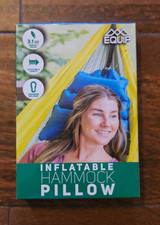 EQUIP Inflatable Hammock Pillow Camping Headrest Adjustable Strap Blue Gray NEW