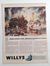 1944 Jeep WWII Print Ad Willys-Overland Army Soldiers Tunisia James M. Sessions