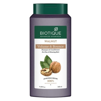 Biotique Bio Walnut Volume & Bounce Shampoo 180ml For Fine & Thinning Hair