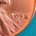1958-D Lincoln Wheat Error Xtra Metal (9.5) BRILLIANT RED UNCIRCULATED See Pics
