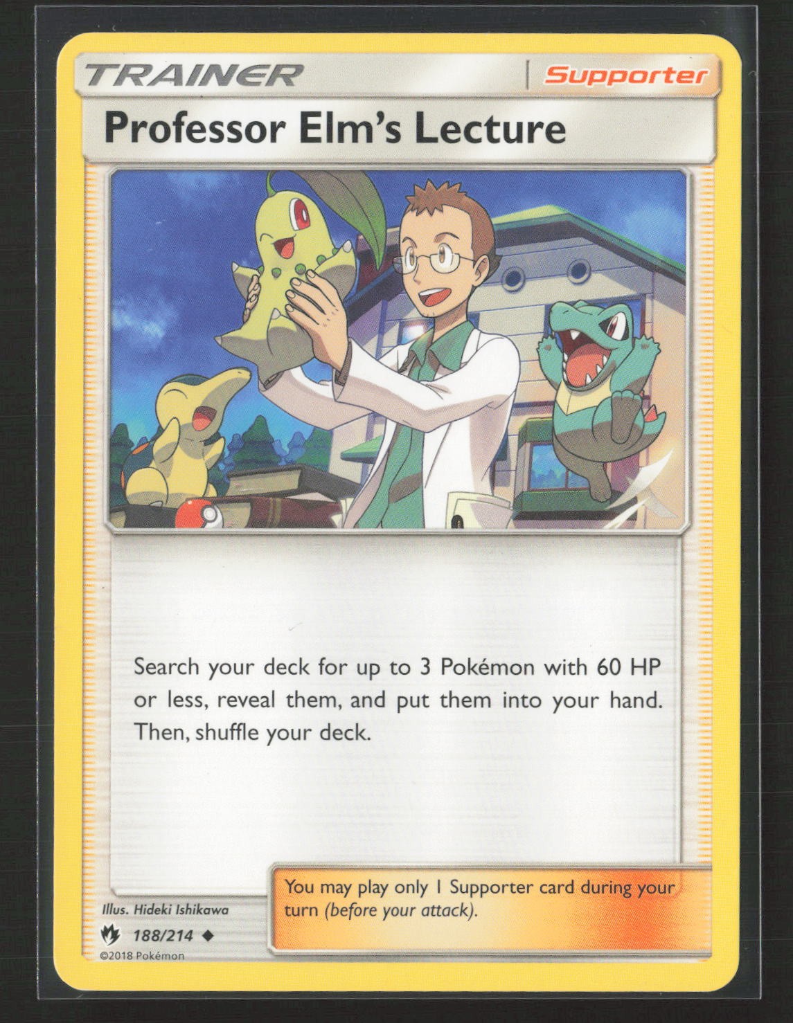 Professor Elm's Lecture 188/214 Uncommon Lost Thunder Pokemon Near Mint