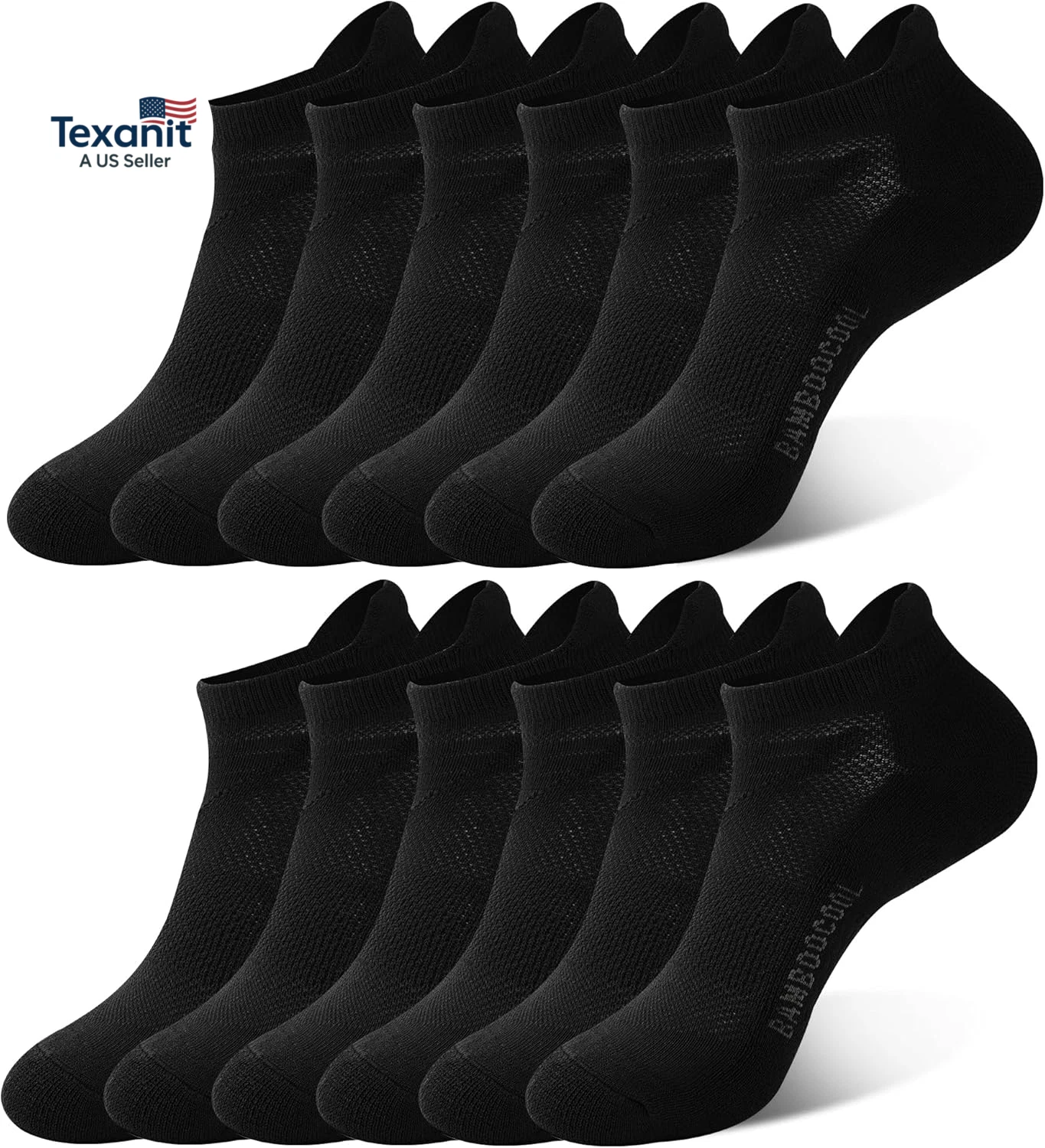 Men'S Ankle Socks Athletic Anti-Odor Cushioned Moisture Wicking, Running Socks A