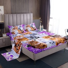 Cute Cat Bed Sheets Pet Funny Cats Toddler Sheet Set for Kids Boys Girls Love...