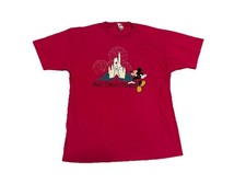 Vintage 90s Walt Disney World Mickey Mouse OSFA T Shirt Pink USA Made