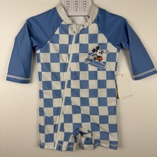 Disney Baby Mickey Mouse Swim Suit Size 3 Months Full Zip Rash Guard NWT