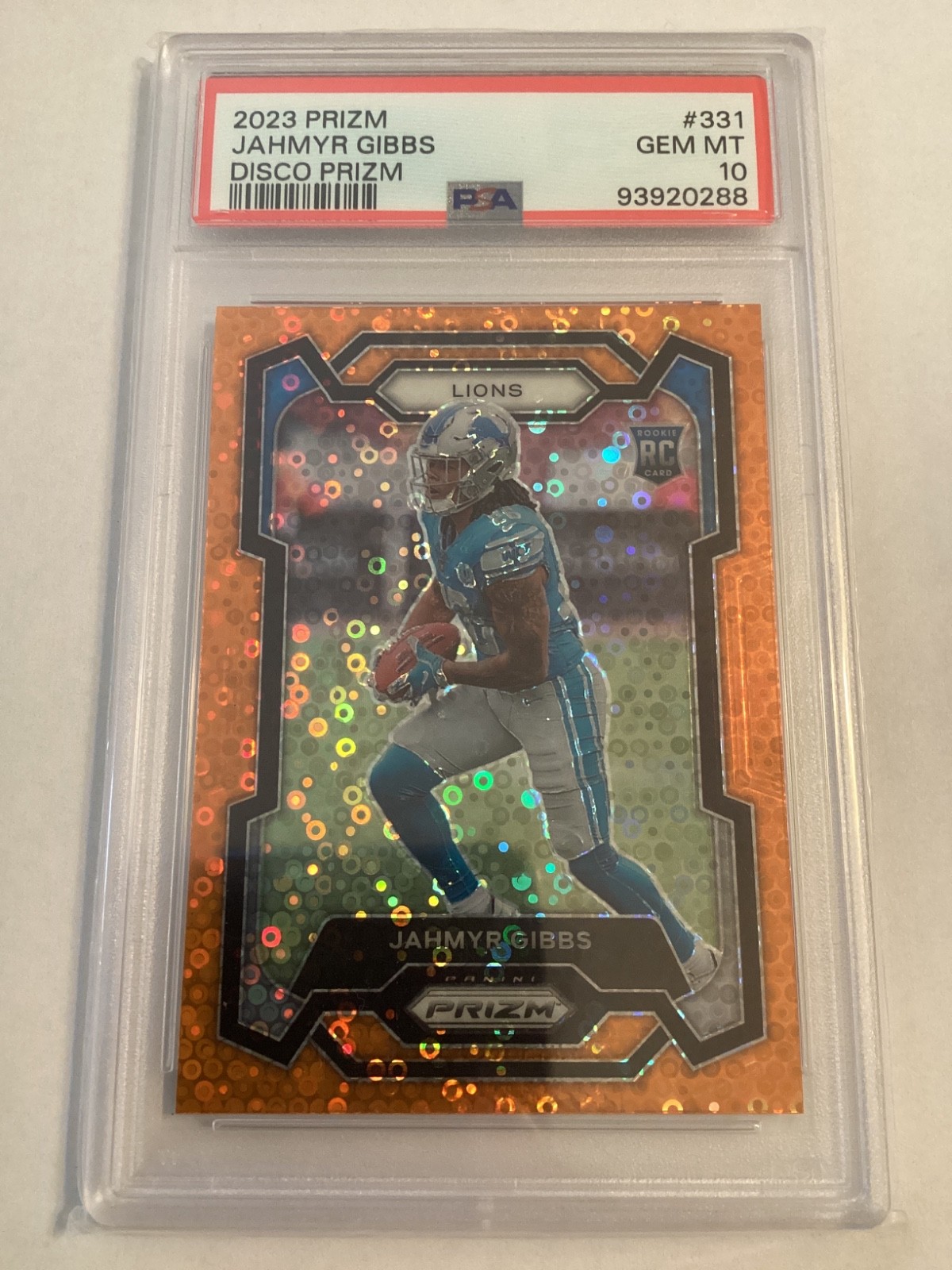 2023 Panini Prizm - Rookies Jahmyr Gibbs #331 Disco Prizm (RC) PSA 10