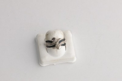 Markierter Stern F 925 Sterlingsilber natürlicher Saphir Band Stil Ringgröße 7